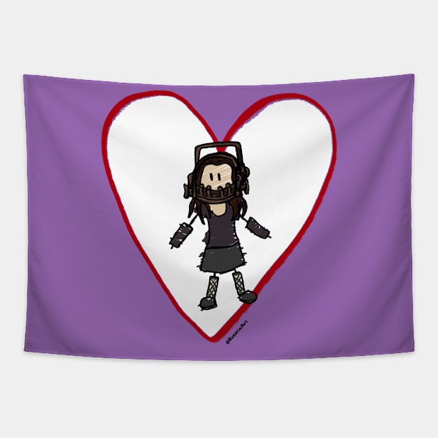 Reverse Bear Trap Mandy Heart Tapestry by RoserinArt