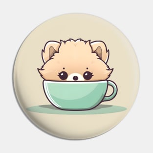 Pomeranian Puppuccino Pin