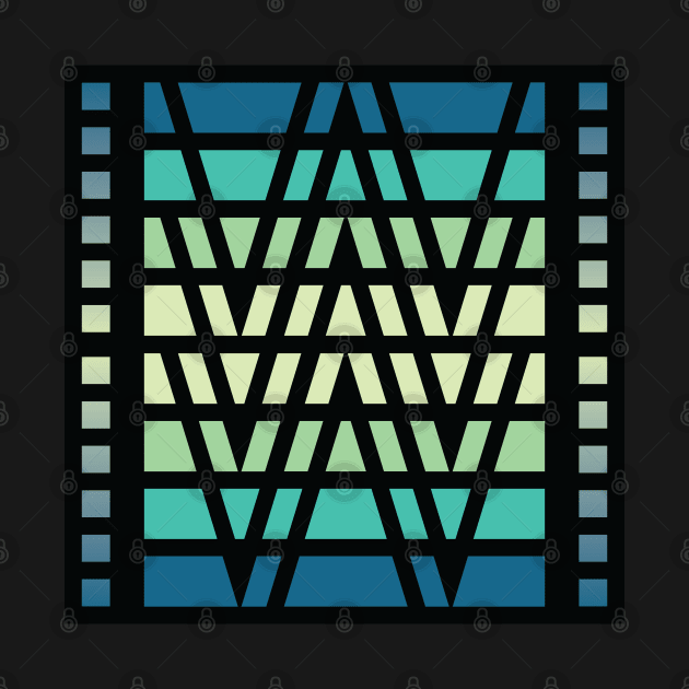 “Dimensional Waves” - V.3 Blue/Green - (Geometric Art) (Dimensions) - Doc Labs by Doc Labs