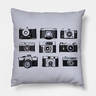 vintage cameras, collection Pillow