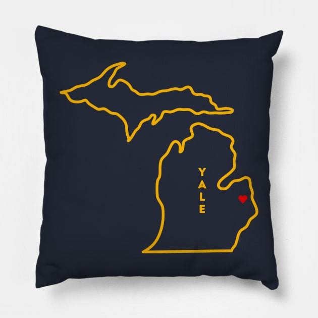 Yale MI Love (Yellow) Pillow by TorrezvilleTees