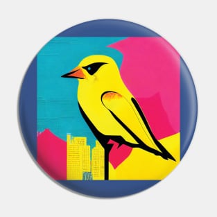 Colourful Canary Abstract Pin