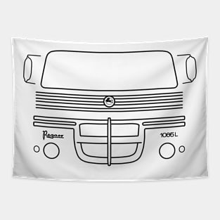 Classic 1960s-1970s Pegaso 1065 lorry black outline graphic Tapestry