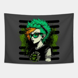 Industrial Punk Emo Nu Goth Girl Biohazard Tapestry