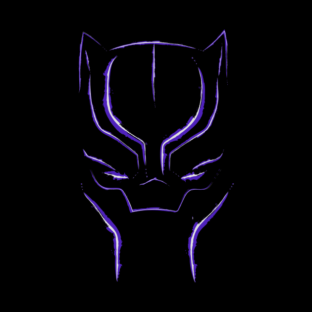 Black Panther Mask: Purple and White by StephenMakesStuff