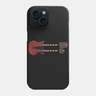 Pixel Big Red Double Neck Guitar Phone Case