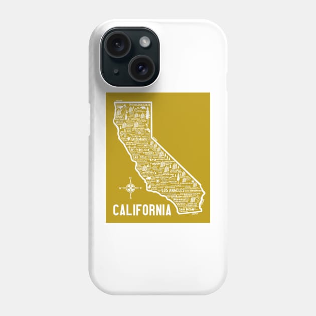 California Map Phone Case by Whereabouts Shop