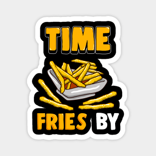 Cute Time Fries By Funny French Fry Food Pun Magnet