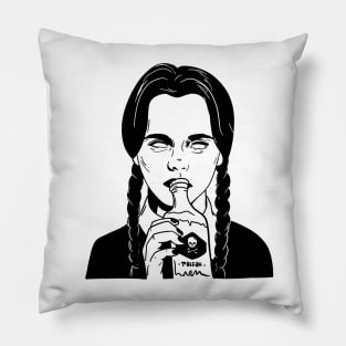 wednesday addams drinking poison Pillow