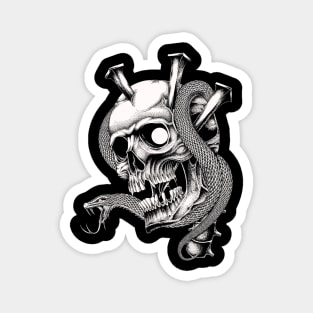 dead skull snake Magnet