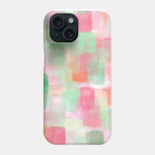 Chalk Block Background Design in Pinks and Greens Phone Case