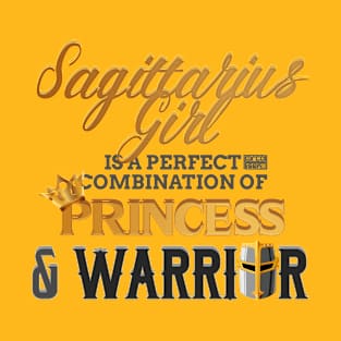 SAGITTARIUS Girl Princess Warrior Horoscope Birthday T-Shirt