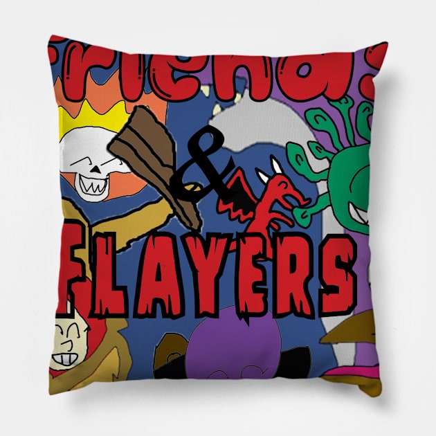 Friends and Flayers Logo Pillow by Friendandflayers