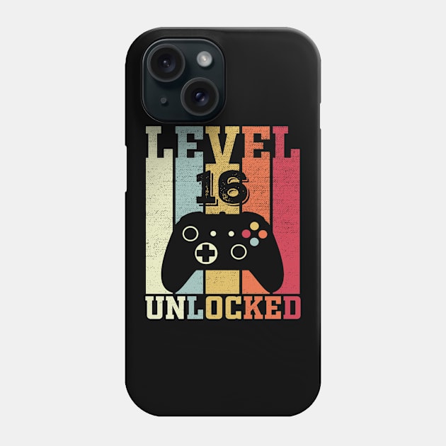 Level 16 Unlocked Funny Video Gamer 16th Birthday Gift Phone Case by DragonTees