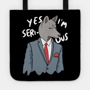 Wolf in a Suit - Funny Whimsical Animal Tote