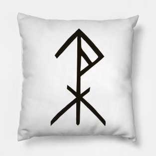 Rune of protection by Odin, Thor and Tyr Pillow