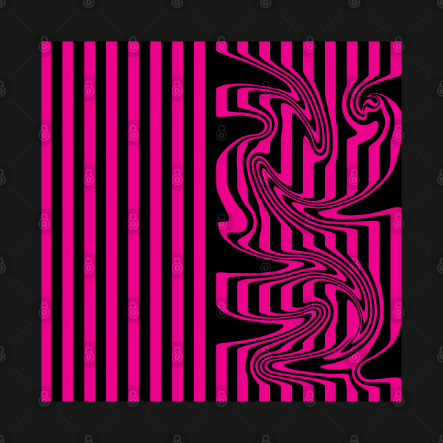 Stripes and Swirls - Magenta and Black by LAEC