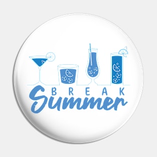 Summer Time Lineart Fruity Cocktails Pin