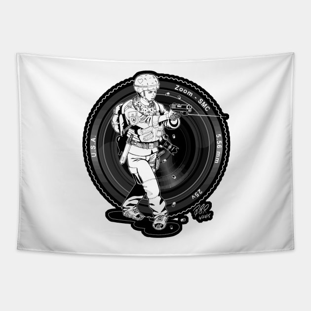 25V Combat Camera Tapestry by Redhouse Artisan