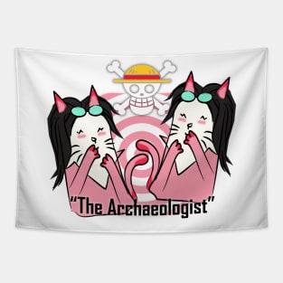 Cute Cat Archaeologist Tapestry