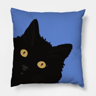What’s up pussy cat? Cheeky black cat with yellow eyes Pillow