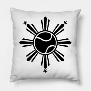 CoVA Tennis - Coastal Virginia Tennis Ball and Beach Waves Logo Design with Philippines Sun and Stars Pillow