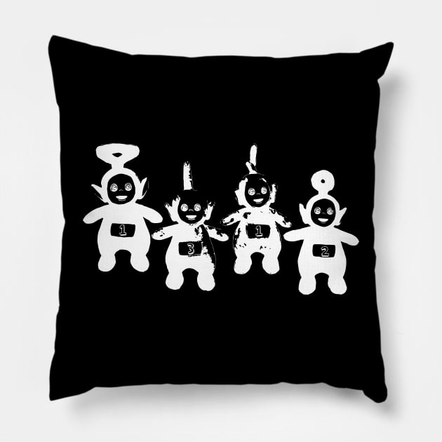 Tubby Crust / 1312 ACAB Punk Cartoon 666 (white ink) Pillow by maribethmadeit