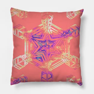 Snowflake Deep Blush Pink Pillow