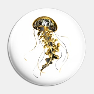 Golden Jellyfish Pin