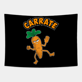 Cute & Funny Carrate Karate Training Carrot Pun Tapestry