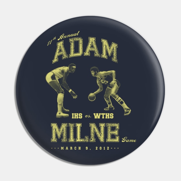 IHS vs. WTHS Adam Milne basketball game shirt Pin by todd_stahl_art