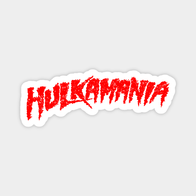 Hulkamania Red Retro Magnet by liora natalia