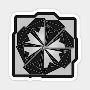 Mandala Geometric black and white linear flower Magnet