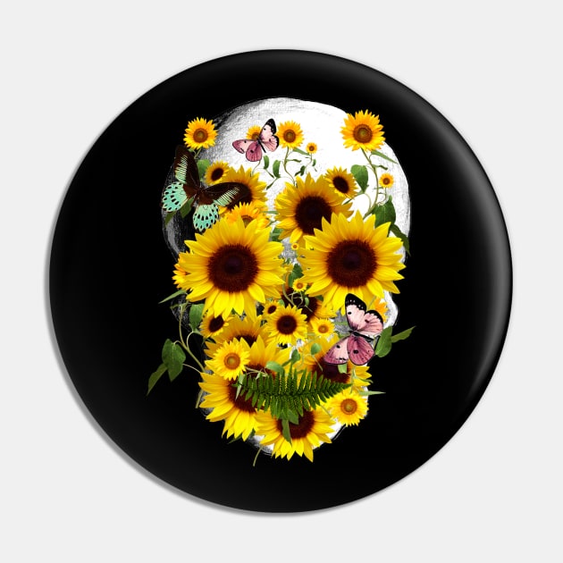 skeleton,floral,flower skull sunflowers Pin by Collagedream