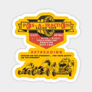 Defunct Pos-A-Traction Dragster Racing Tires Magnet
