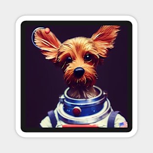 Yorkie wearing astronaut clothing Magnet