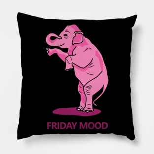 Pink elephant friday mood Pillow