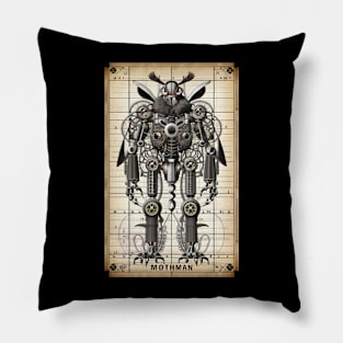 Mechanical steampunk mothman Pillow