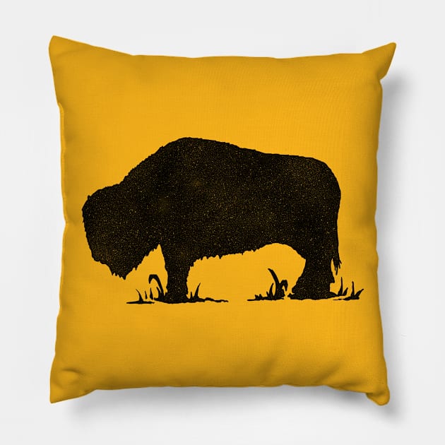 Starry Buffalo Pillow by RadCoolguy