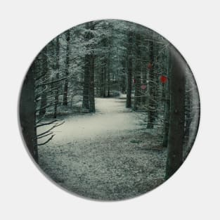 Photo of Mysterious Forest Trail Covered with Snow V3 Pin