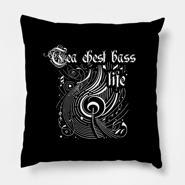 Wavy Music Tea chest bass Life Pillow by walaodesigns