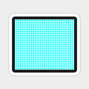 White and Turquoise Houndstooth Magnet