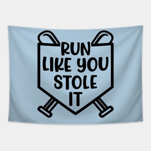 Run Like You Stole It Baseball Softball Funny Cute Tapestry