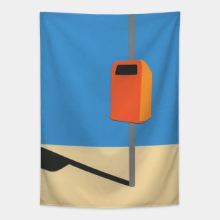 Orange Trash Can Tapestry