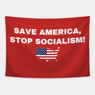 Save America Stop Socialism Usa American Flag Tapestry