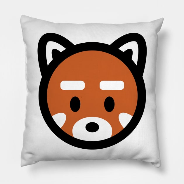 Red Panda Head Bambu Brand Cute Kawaii Anime Manga Animal Mammal China Habitat Inbreed Fox Pillow by Bambu