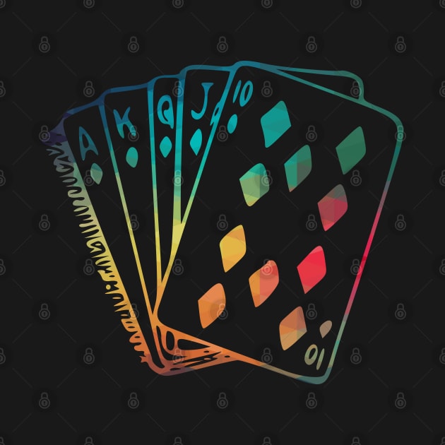 Rainbow royal flush cards by AdiDsgn