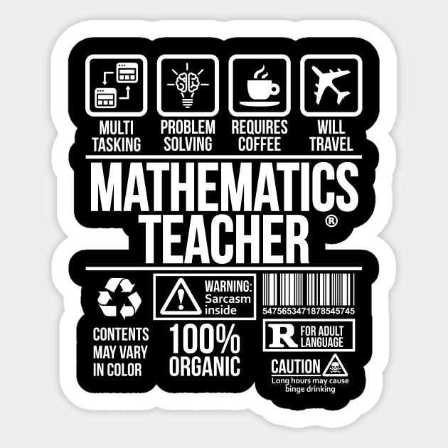 Mathematics teacher Sticker | Job Profession | #DW - Mathematics Teacher - Sticker