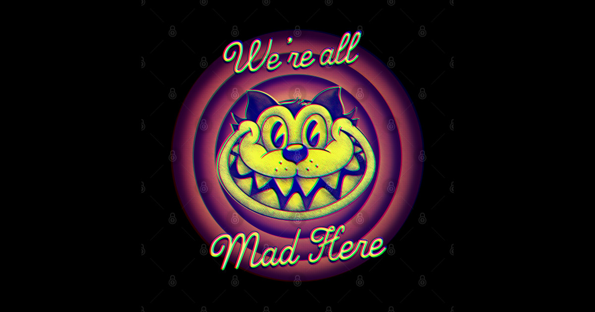 Blacklight Glitch - Cheshire Cat - Blacklight - Sticker | TeePublic UK