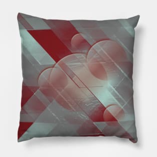 Red Abstract leather Pillow